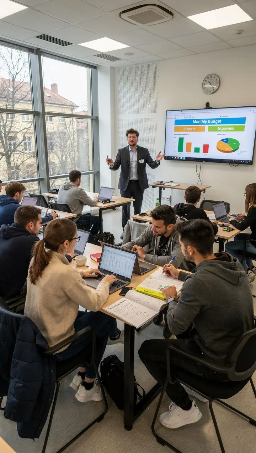 Pénzügyi célok kitűzése és elérése infografika.